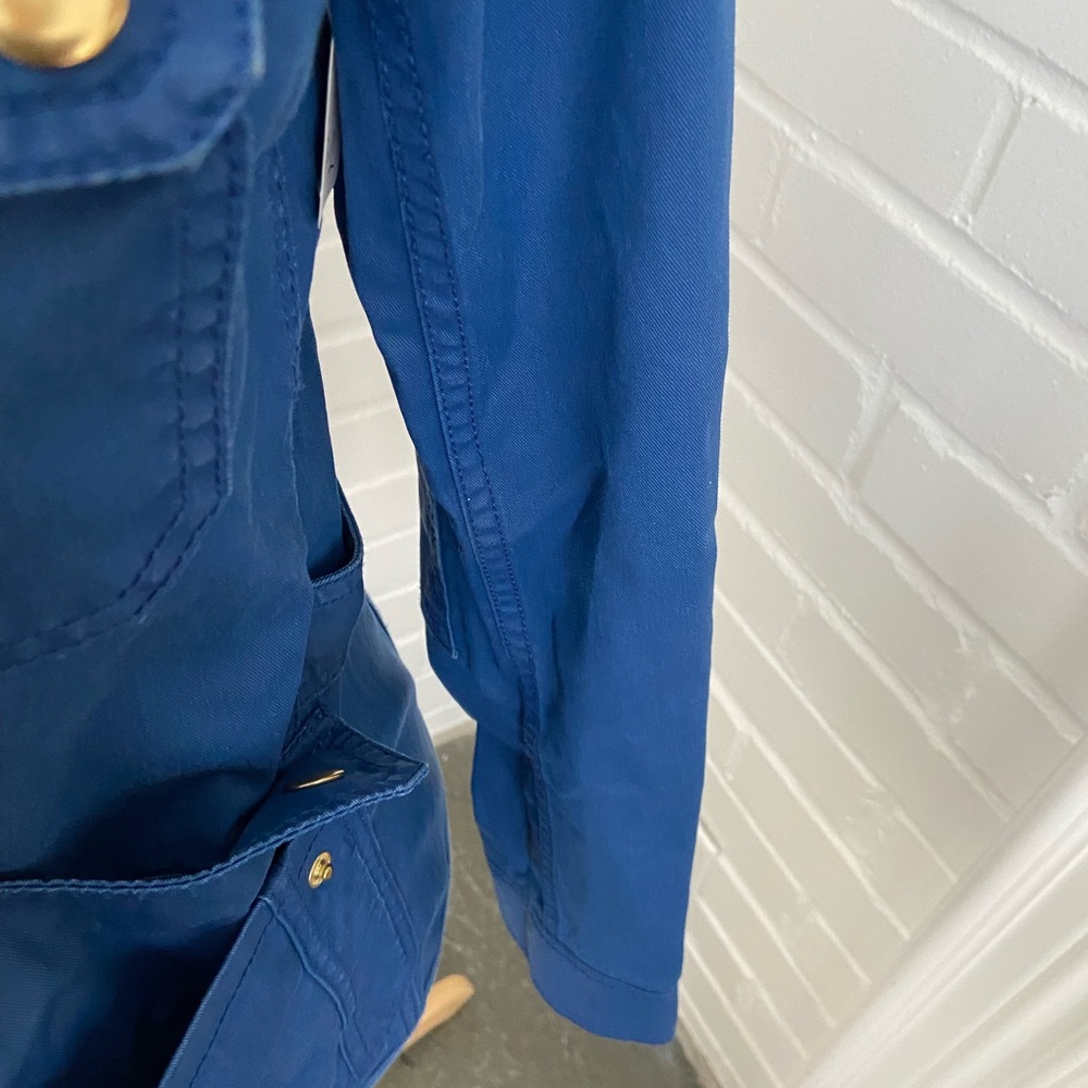 Women's Casual J. Crew Size M Cobalt Blue Jacket With Gold Accents - Picture 6 of 12
